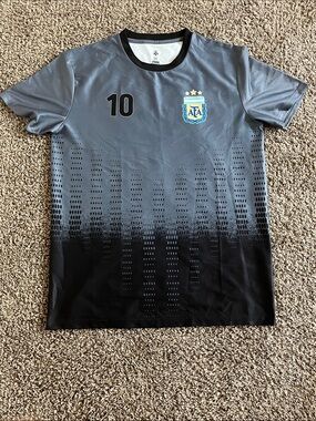 Argentina AFA Men's Gray & Black Training Jersey with Number 10